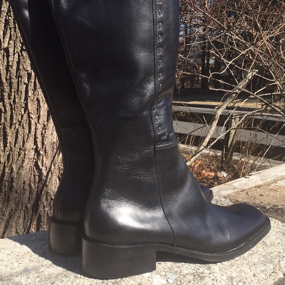Srazo Shoes - NWOT 100% Black leather moto boots Size 10